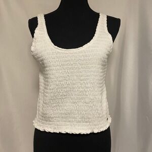 Hollister women's XL White Smocked Tank Top Scrunch